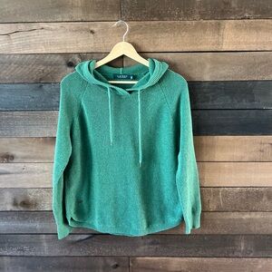 Lauren Ralph Lauren Green Knit Hoodie 100% Cotton Pullover Sweater XL